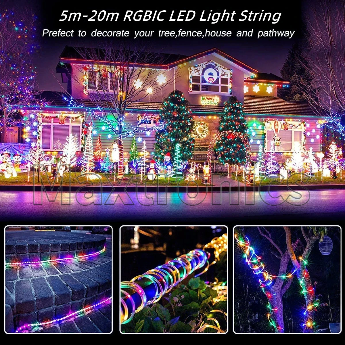 5/10/20M WS2812B RGBIC LED Strip Lights Bluetooth APP Control DIY USB Lamp for Dreamcolor Party Tree Wedding Fairy Garland Deco