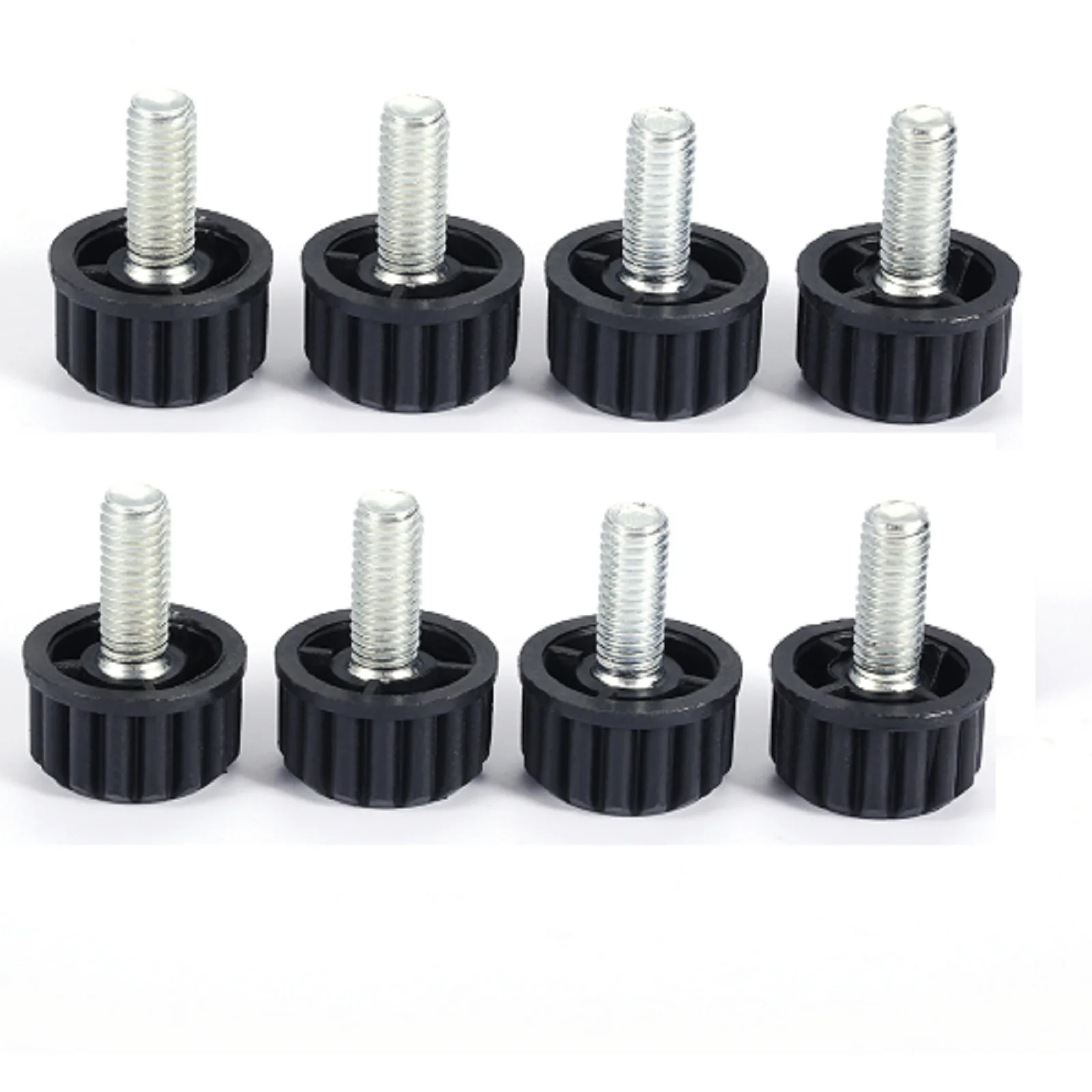 

8 Pcs M8*21mm Thread Home Screw On Furniture Leveler Adjustable Leveling Glide Leg Foot Adjuster Levelers Pad for Table Desk