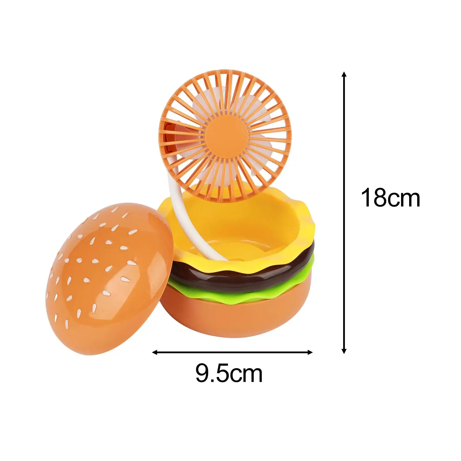 Burger Shaped Mini Fan Kids Outdoor Hand Fan Toy Eyelash Fan Children Pocket Fan USB Desk Fan for Dorm Office Kids
