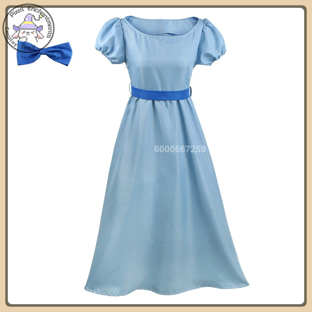 

Classic Fantasy Character Wendy Princess Cosplay Costume Women's Blue Fashion Dress Full Set High Quality Anime Clothes (Female)
