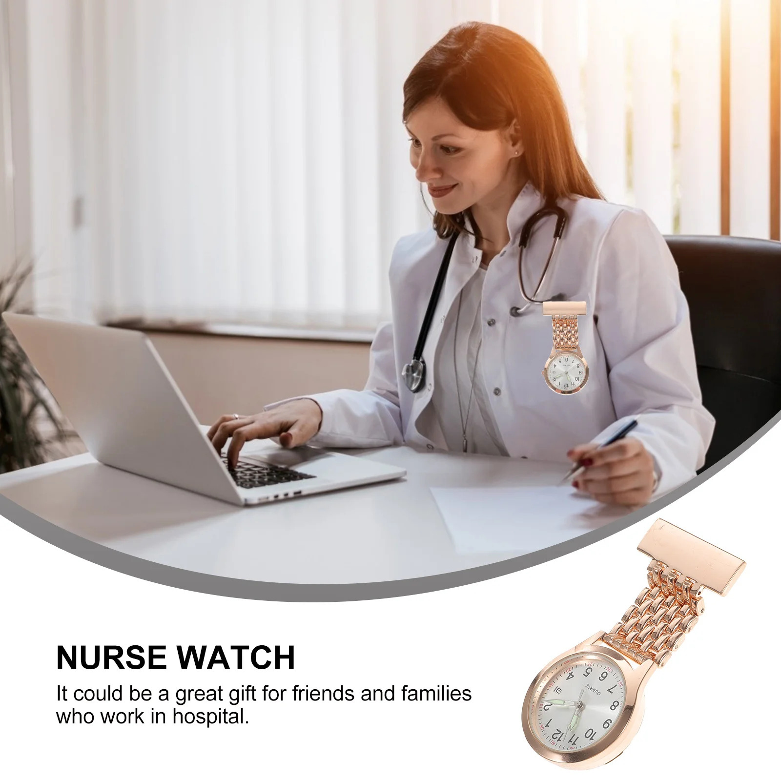 Digital Display Nurse Watch Electronic Alloy Pocket Timepiece for Medical Staff Portable Hanging Doctor Nursing Tool LED