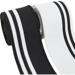 4 Strands 43.3x2 inch Rib Cuff Stretch Stripes Knitted Fabric with Strip Pattern for DIY Sewing Cuffs for Waistband