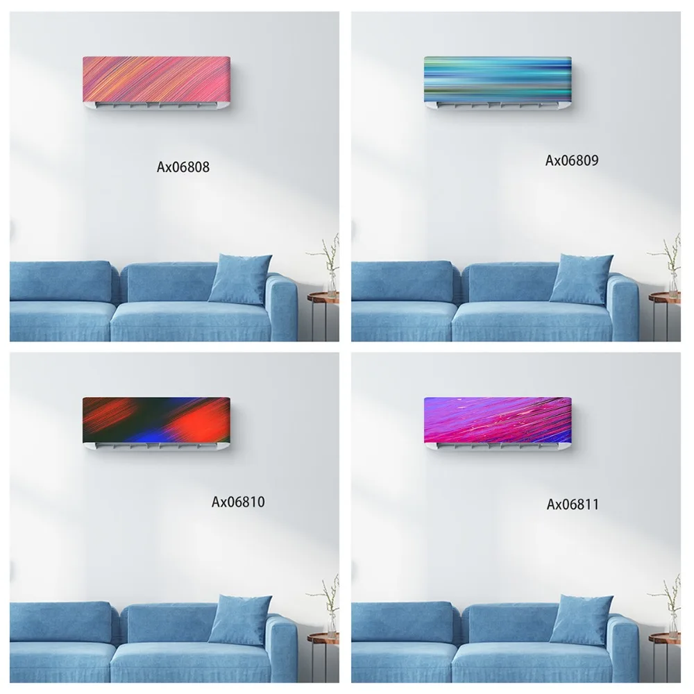 Trendy Dynamic Gradient Streamline Abstract Air Conditioner Sticker Self Adhesive Modern Minimal Wallpaper Home Decoration