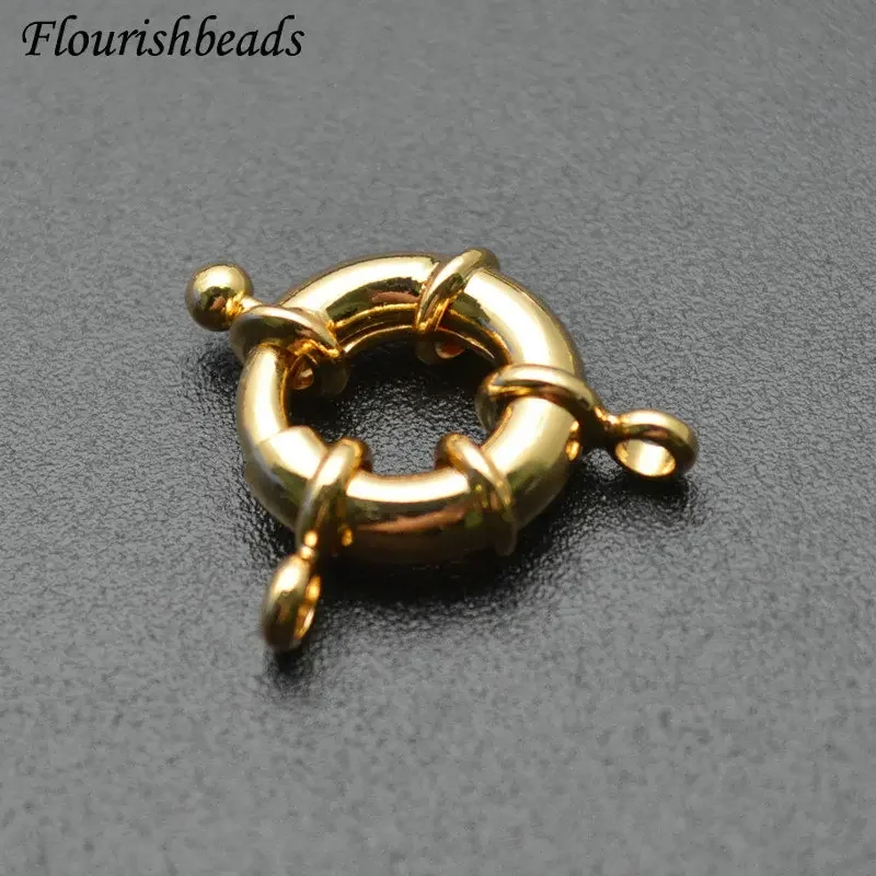 

30 шт., 18-каратное золото, 11 мм, 15 мм, 17 мм, металлическое круглое матросское пружинное ожерелье, застежки, пряжки, соединители, компоненты для изготовления ювелирных изделий своими руками