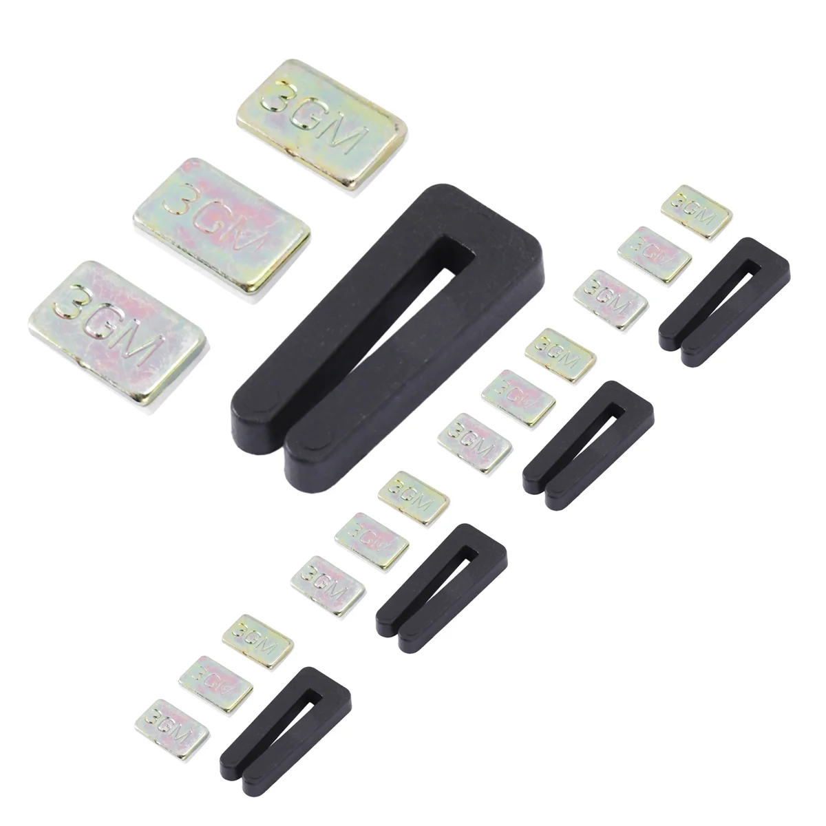 NNVC Kit de equilibrio de aspas de ventilador de techo de 20 piezas, que incluye 5 clips de equilibrio de ventilador resilientes y 15 piezas de peso 3G autoadhesivo de metal