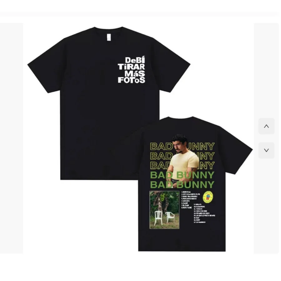 

Рэп Bad Bunny DTMF Debí Tirar Más Fotos Забавная футболка Мужская летняя повседневная мужская футболка Хипстерская футболка в стиле хип-хоп Homme Streetwear