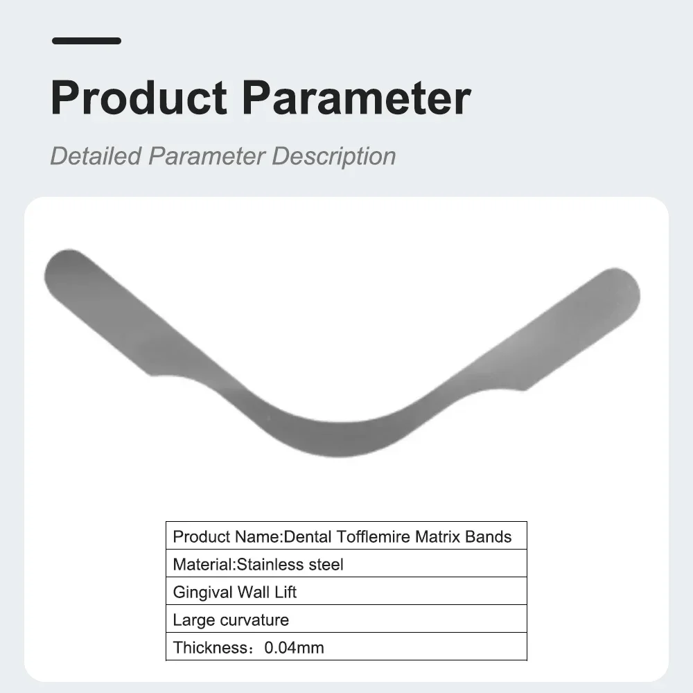 20Pcs Matrix Bands Tofflemire Stuck Gingival Wall Lift Large Curvature Sectional Contoured Matrices Matrix Dentistry Tool