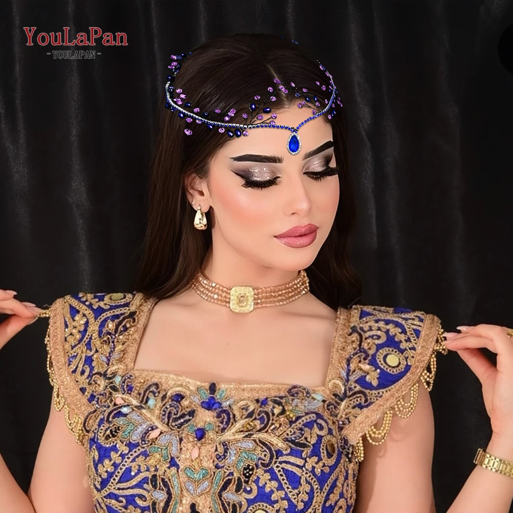 

YouLaPan Colorful Headwear Rhinestone Hair Comb Bride Crystal Headband Pearl Bridal Wedding Hair Ornament Women Headdress HP592