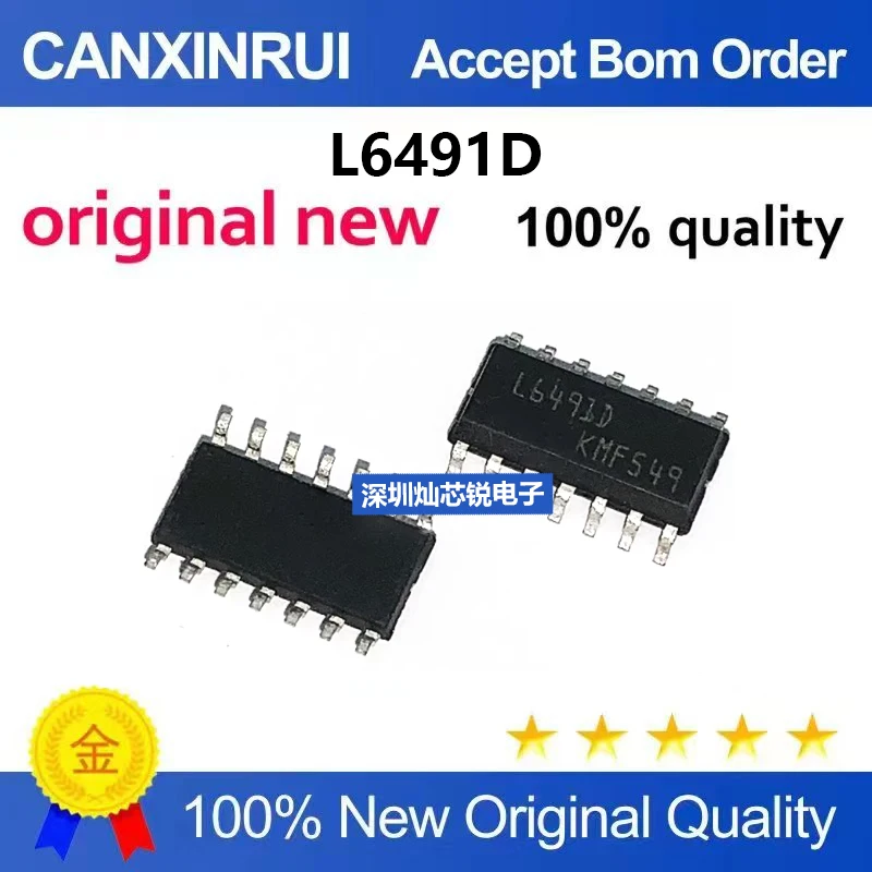 (5-100pieces)L6491D SOIC-14 Peak Current 4A Maximum Voltage 600V