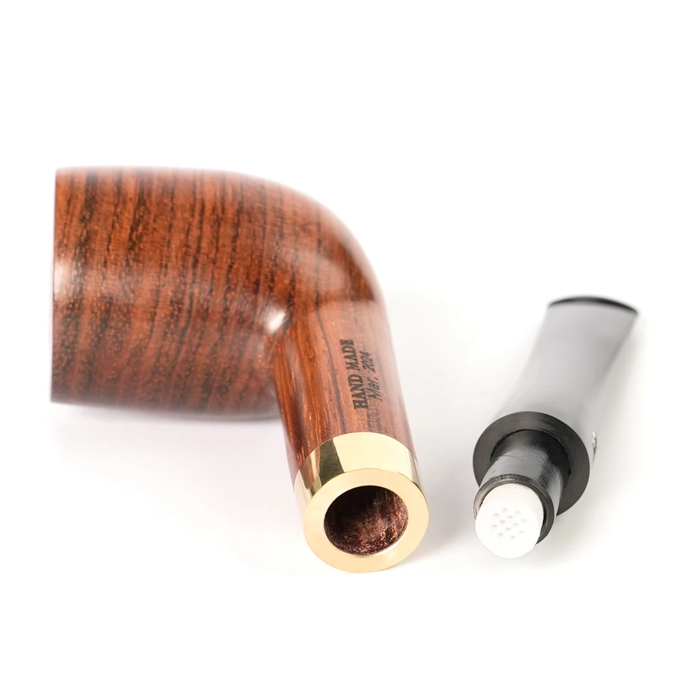 JIBILL handmade tobacco pipe,  straight handle billiard ball, 9mm pipe channel, solid wood pipe, acrylic pipe mouth, Father gift