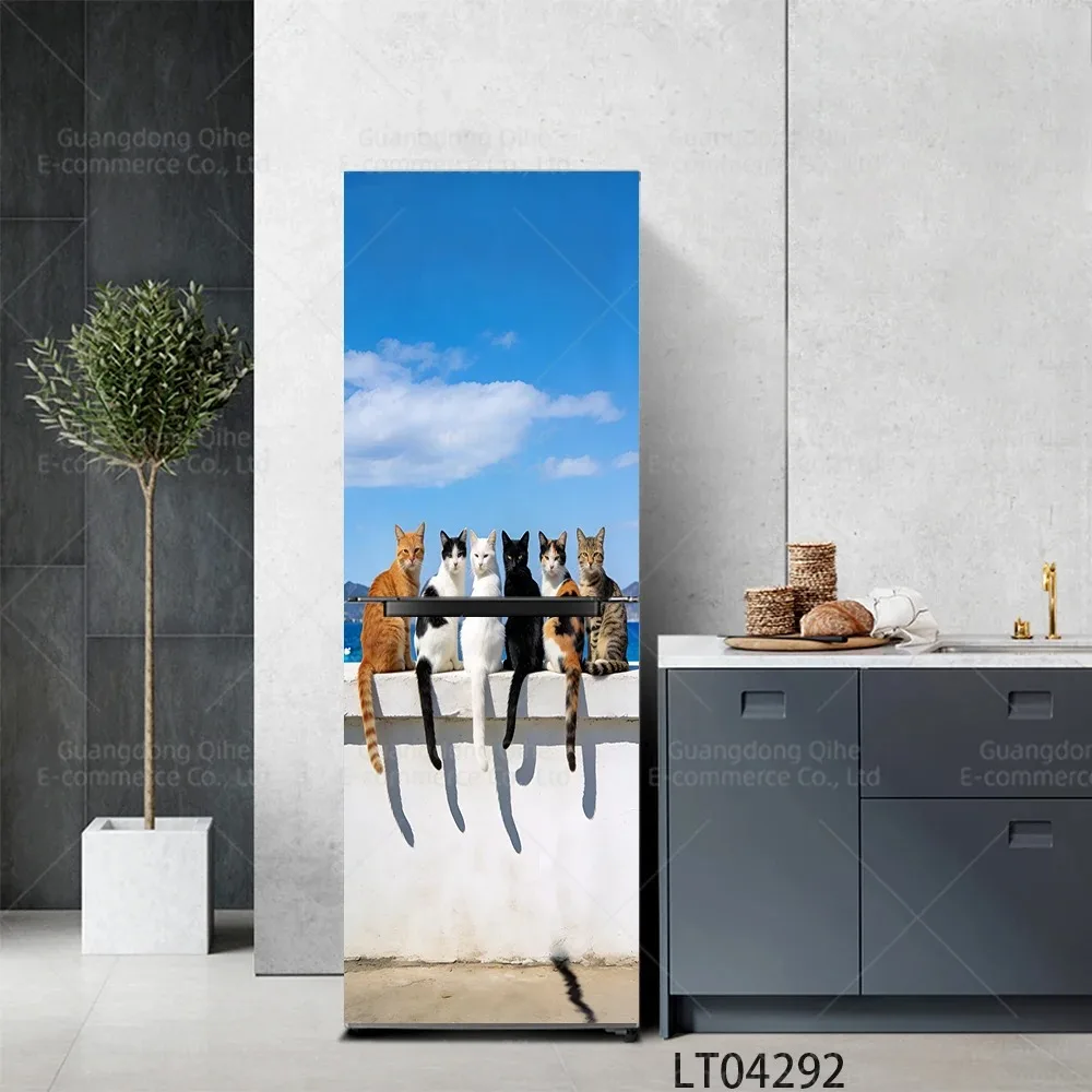 Retro Beer Poster Refrigerator Sticker Wallpaper Kitchen Waterproof Telephone Booth Design Fridge