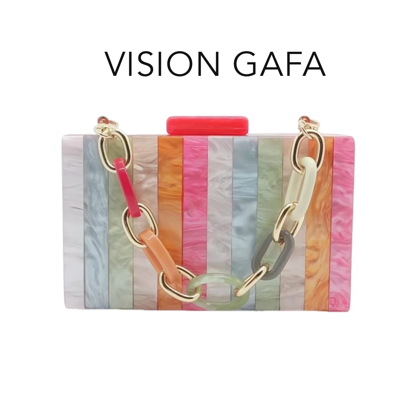 

Модная акриловая обеденная сумка с цепочкой, Splicing Faion, лето 2022, трансграничная прямая сумка S в стиле ретро, сумка Sle ex