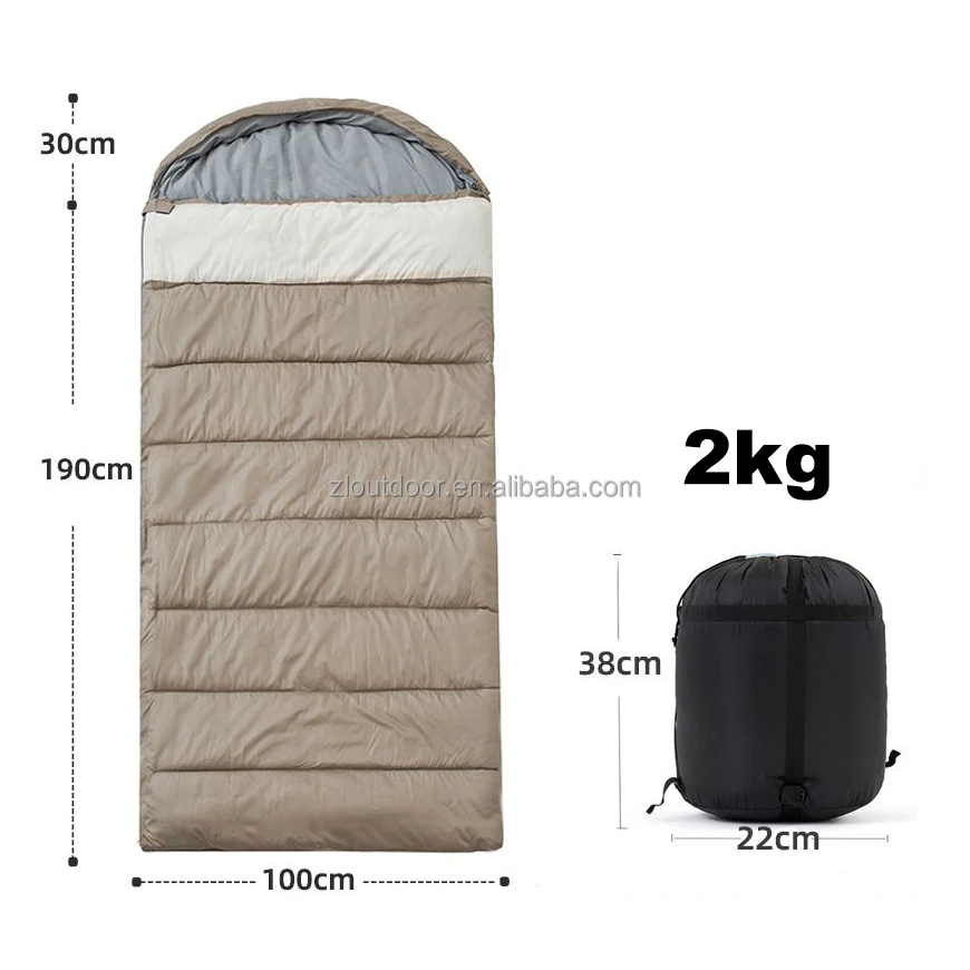 Sacos de dormir de invierno cálidos y anchos engrosados Ultra baratos de 2 kg para acampar, mochilero y senderismo