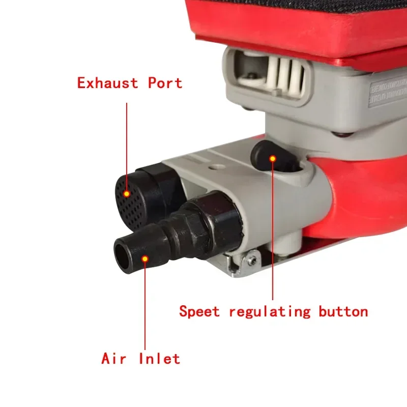 70×100 mm Square Air‑Powered Orbital Sander Head, Pneumatic Sanding Grinding‑Head for Automotive Paint Polishing