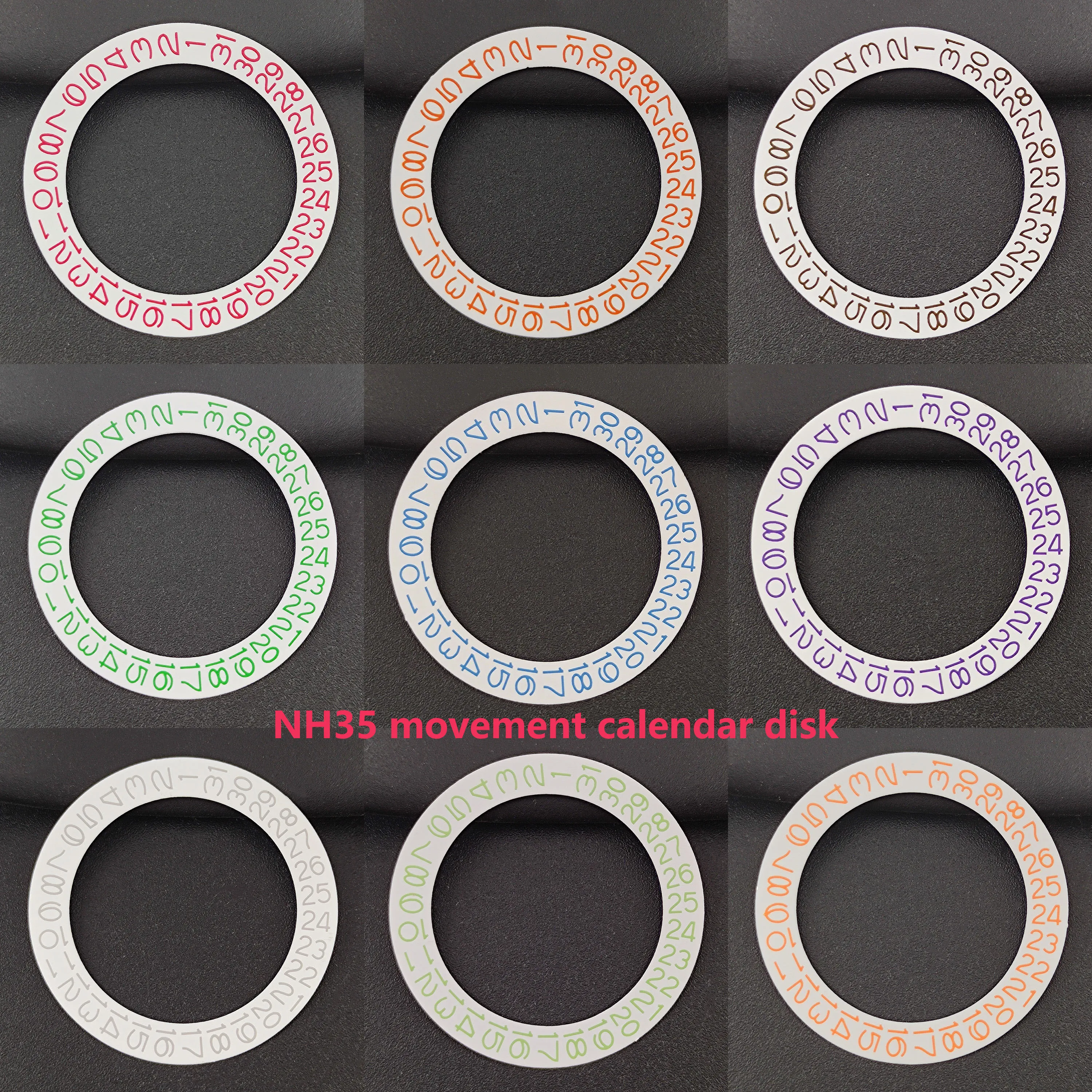 Movimiento NH35 Placa de fecha 3 en punto, placa de calendario modificación reloj calendario placa Accesorios