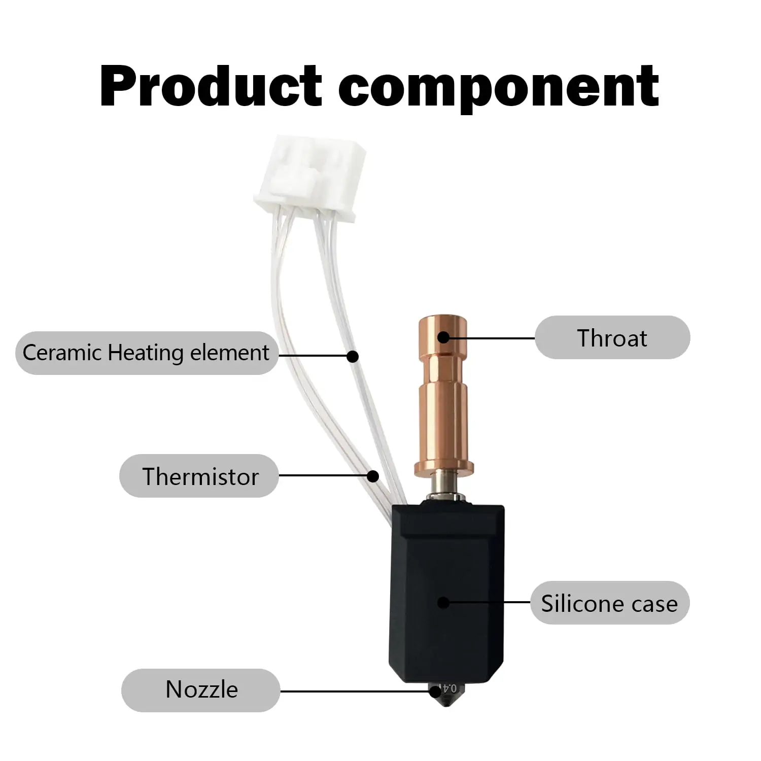 

For Anycubic Kobra S1 Hotend ceramic New Upgrade Hotend For Kobra S1 Combo Head S1C 3d Printer 24V 48W 200K Rapid heating 300℃
