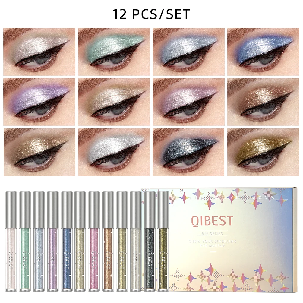 

Glitter Shimmer Eyeshadow Pen Set 12 Colors Cosmetic Shadow Pencil Eyeliner Quick-drying Liquid Eyeshadow Stick Eyes Makeup