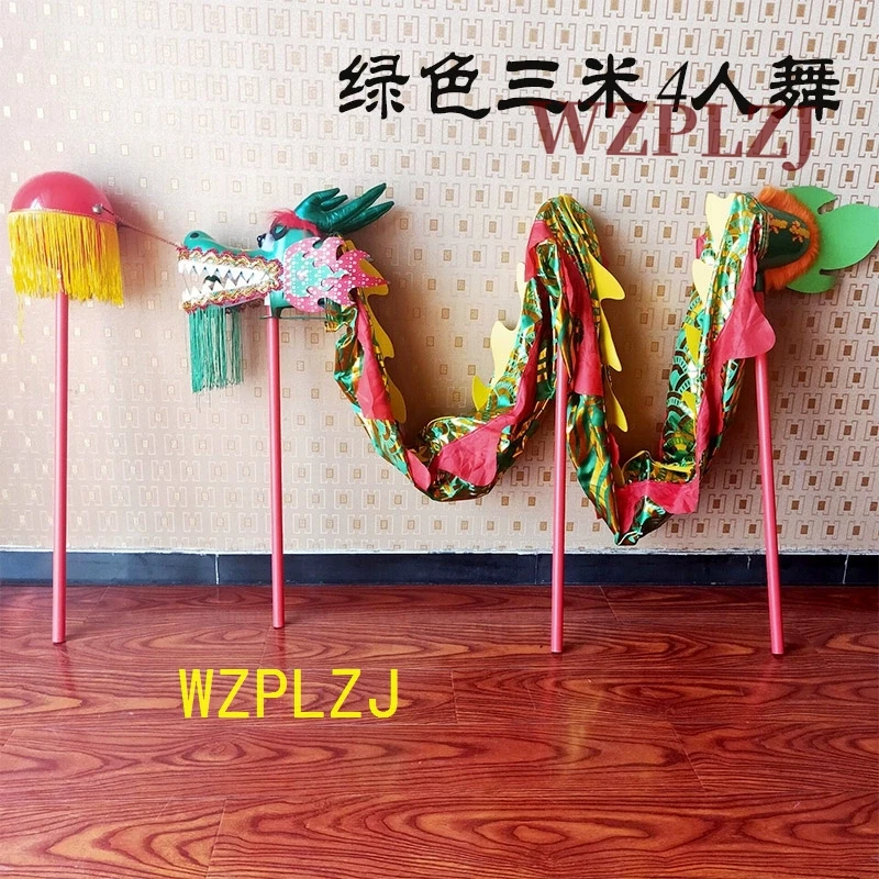 Fantasia de dança de dragão chinesa para crianças, 3m, 4 jogadores, brinquedos esportivos criativos, evento, parque, palco, festival, natal, feriado, festa, jogo