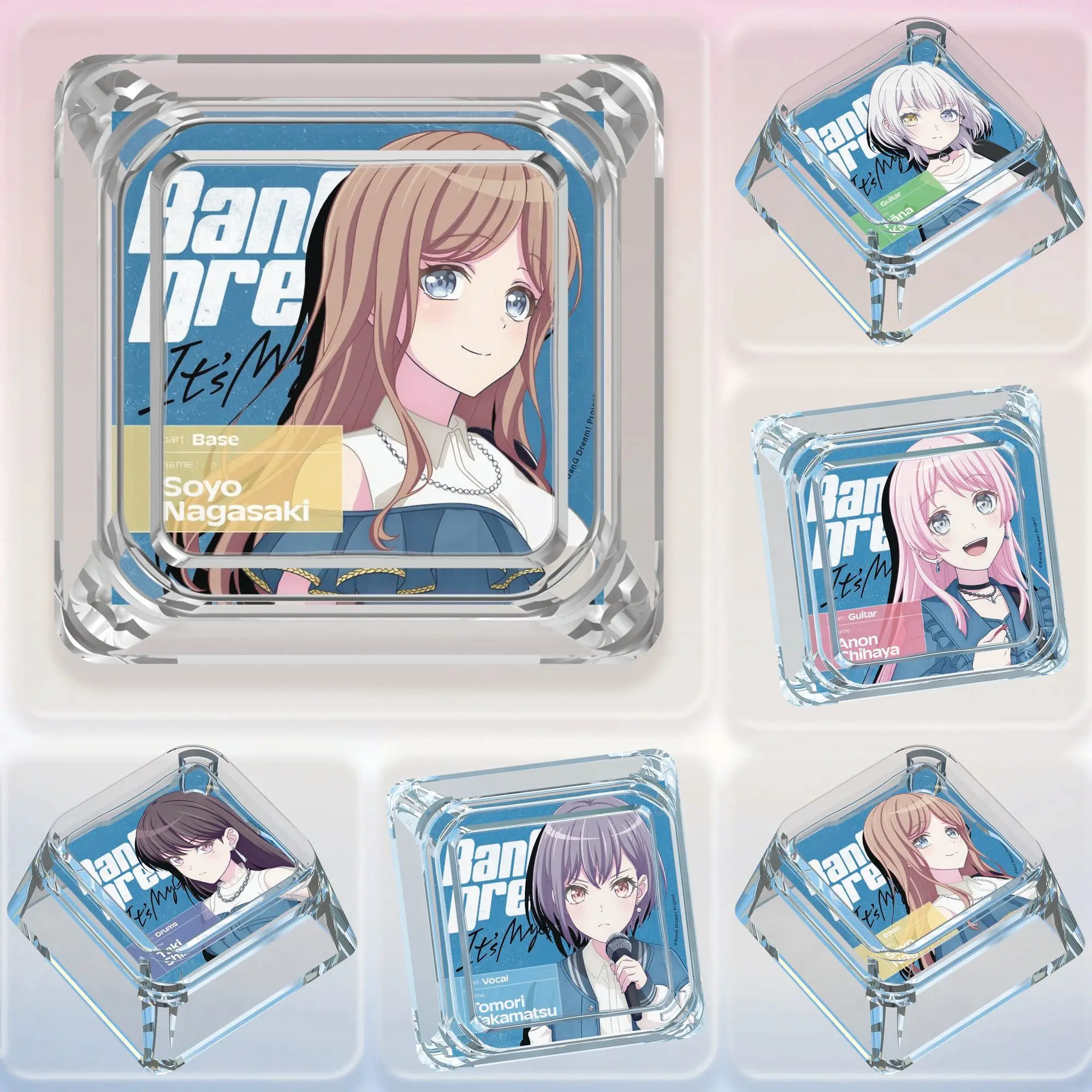 

New Mygo!!!!! Anon Chihaya Mechanical Keyboard Keycap Cross Axis Mechanical Keyboard Transparent Light Transmission Keycap