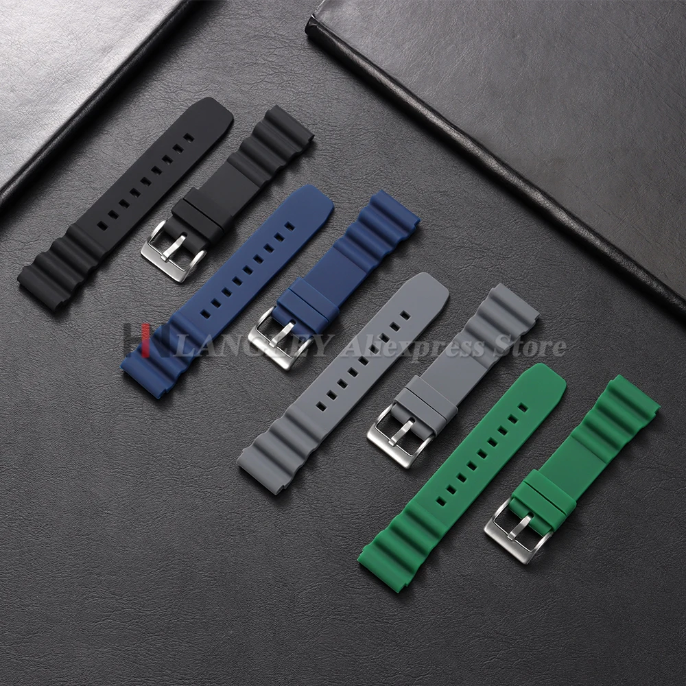 20mm 22mm Weiches Silikon-Gummi-Uhrenarmband für Herren und Damen, Sportliches Wasserdichtes Armband mit Dornschließe für Seiko SKX007 SRP777J1 – Detail 13