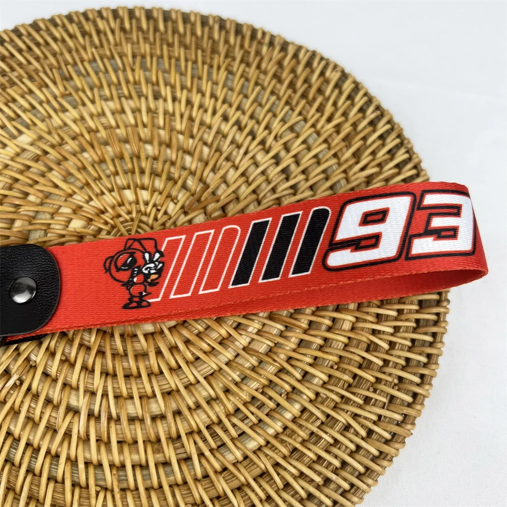 Motorcycle Keychain Nylon Keyring Racing Bike Tag Moto Fans Red Emblem Key Lanyard Ornament Gadget Strap For Repsol 93 Accessory