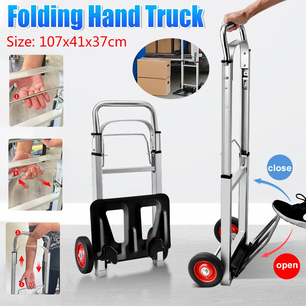 

Складной грузовик-мешок, сверхмощная тележка для кургана, длинная телескопическая ручка, алюминиевая передвижная тележка, нескользящая для перемещения и путешествий