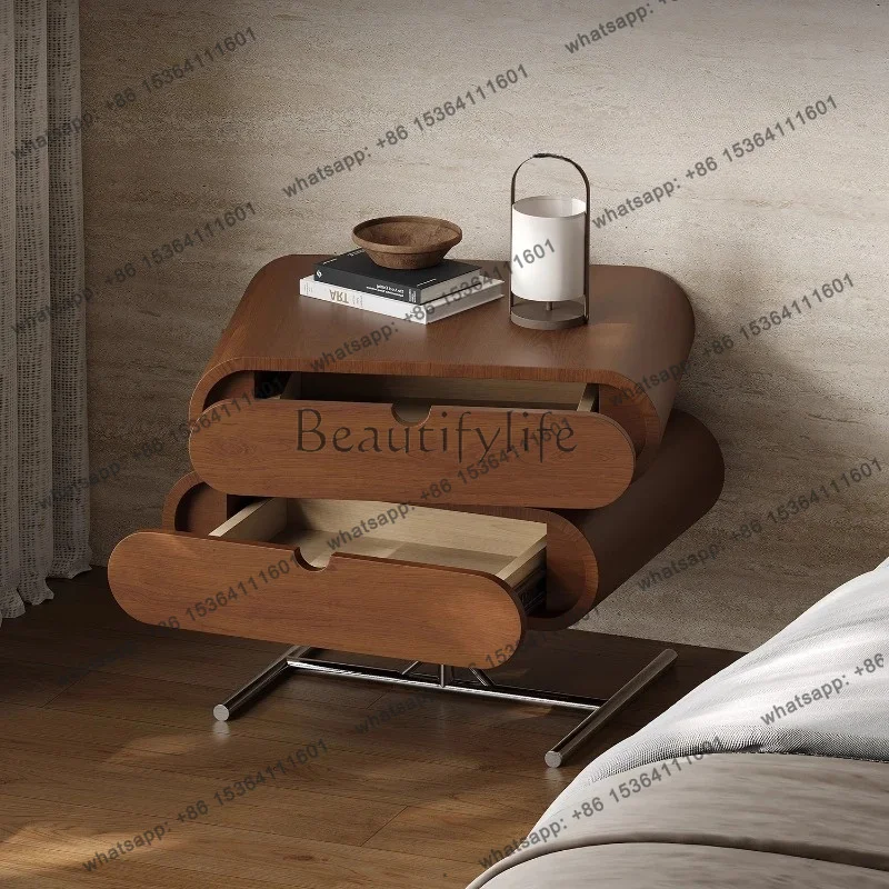 Zj. Smart Home Minimalist Nordic Bedside Table Storage Rotary