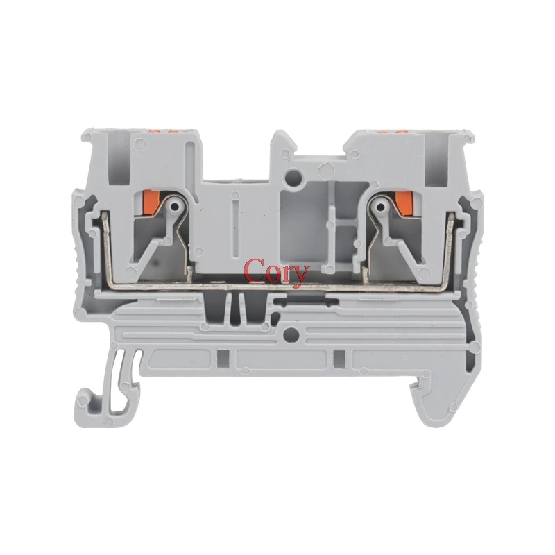 10PCS Din Rail Terminal Blocks PT-2.5 Push In Spring Screwless Through Electrical Component And Parts Grey Connector PT2.5 CZYC