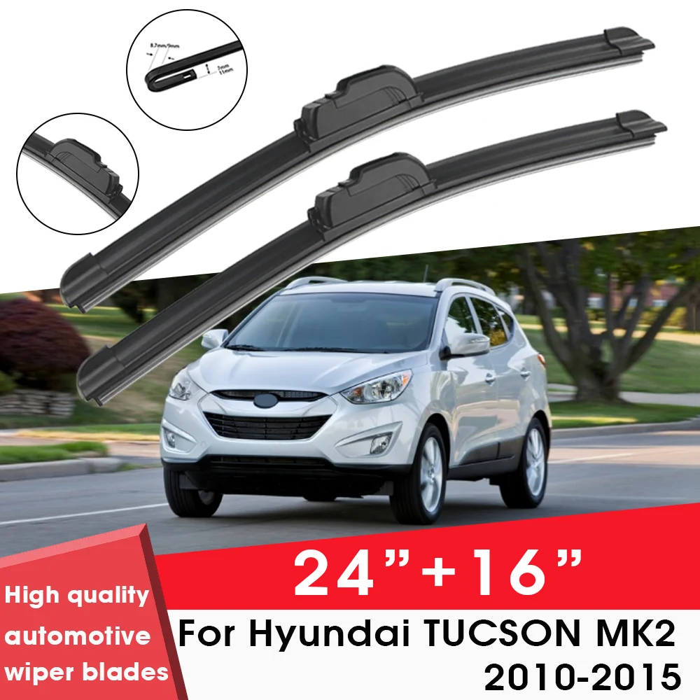 

Car Wiper Blade Blades For Hyundai TUCSON MK2 2010-2015 24"+ 16" Windshield Windscreen Clean Naturl Rubber Car Wiper Accessories