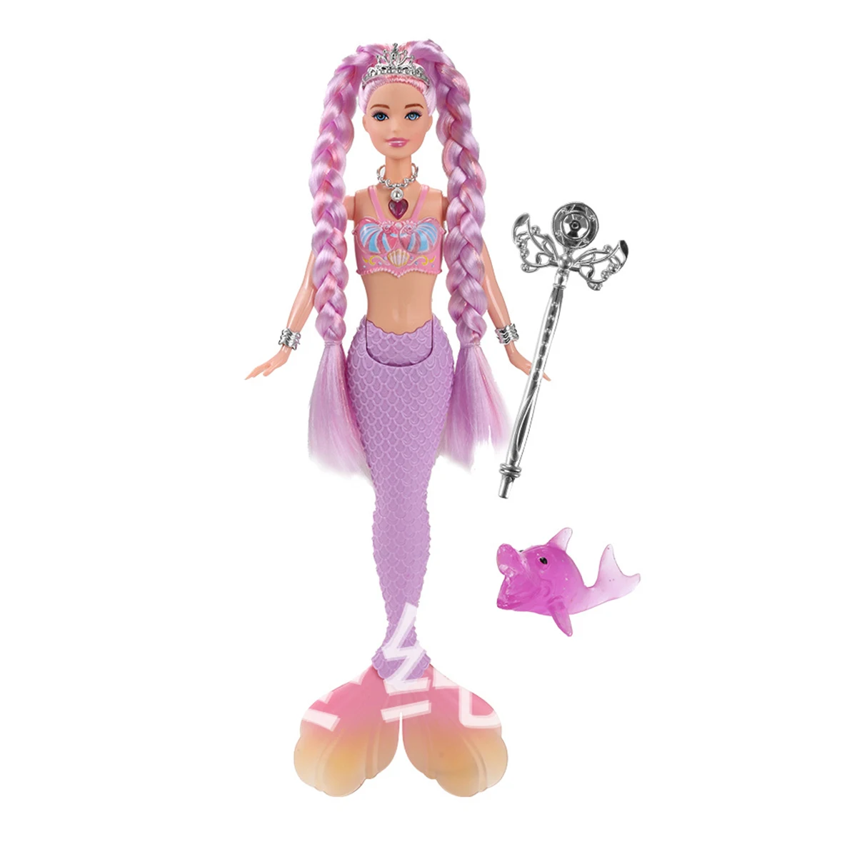 36 سنتيمتر حورية البحر دمى الاطفال اللعب أضواء ومفاصل الموسيقى المنقولة 1/6 BJD حورية البحر ألعاب الدمى لعب الأطفال منزل اللعب هدايا عيد الميلاد #2