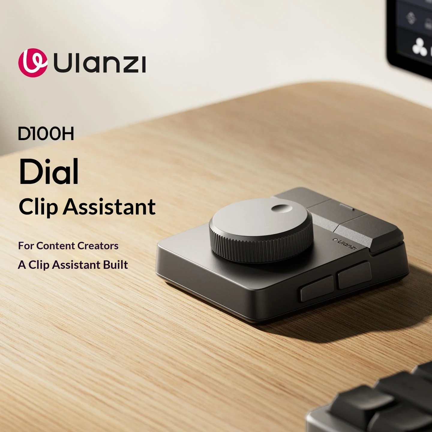 Ulanzi D100H ダイヤルビデオ編集コントローラー、写真レタッチ、グレーディング、照明、カラーコントロール、コンテンツクリエイター向けカスタマイズ可能なノブ