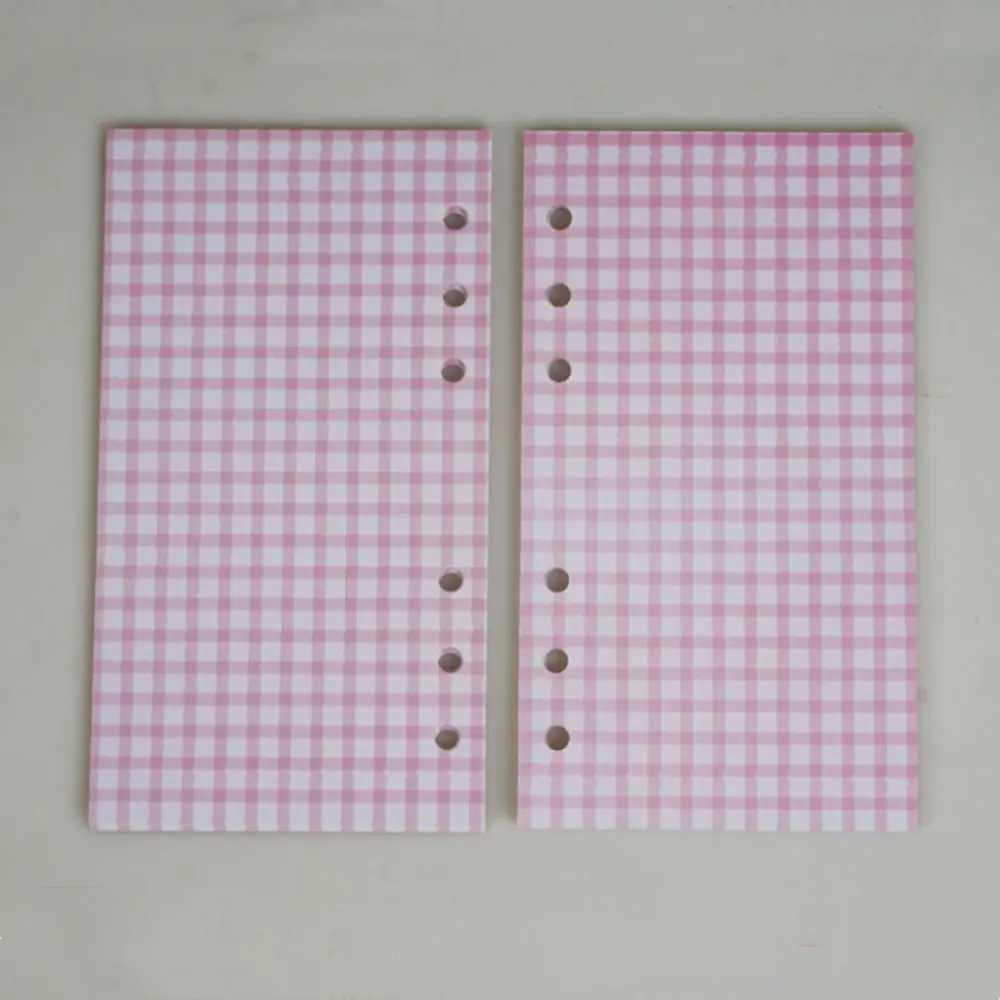 40Sheets A6 Inside Loose Leaf Refill Paper Colourful Line Grid Plaid Inner Refill Spiral Binder Paper Notebook Separator Paper