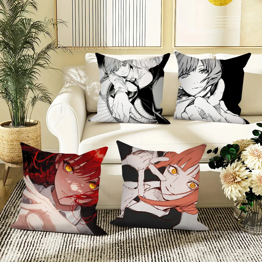 

Makima Animation Chainsaw Man Pillow Case Square Pillow Bedroom SofaLeisureComfort Cushion Car Living Room Home Decoration 40X40