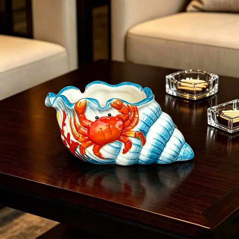 Nordic Ceramic Conch Shape Ashtray Ornaments Living Room Kitchen Dining Table Hotel Rice Bowl Fruit Bowl Crafts Home Decoration