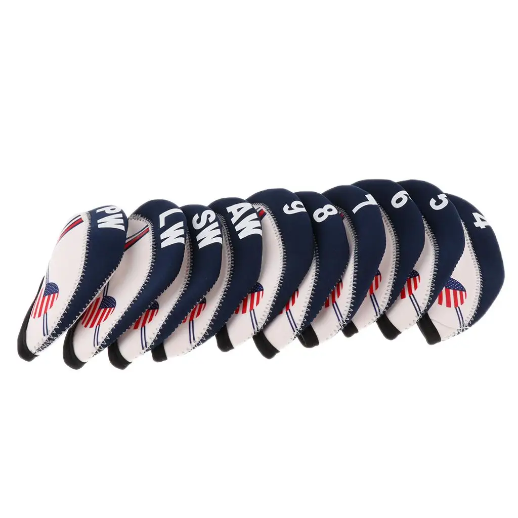 

Golf Club Headgear Golf Iron Covers 10 Pieces / Set Made of Neoprene