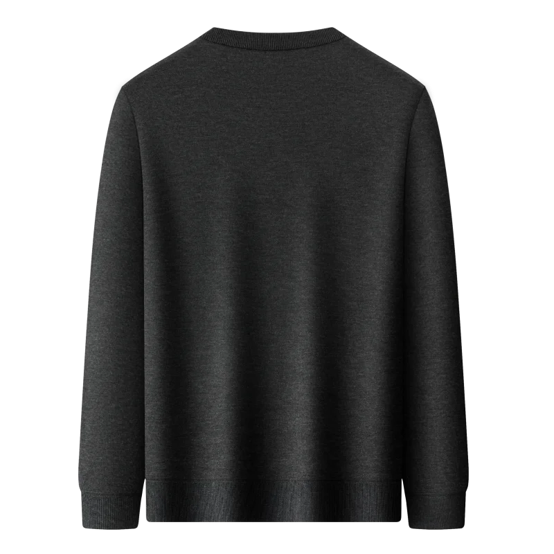 Suéteres masculinos pulôver suéter de lã forrado de lã acolchoado malha jumper base camisa de malha inverno pesado