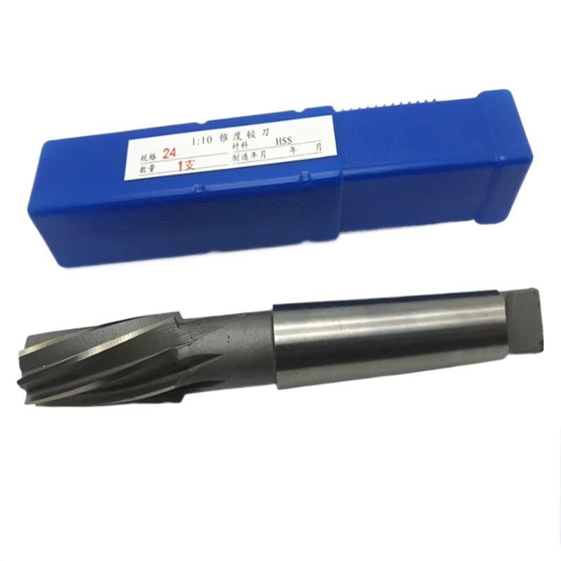 1: 10 spiral groove taper machine reamer HSS taper shank reamer 8-46mm, used for cutting and grinding holes in machine tools