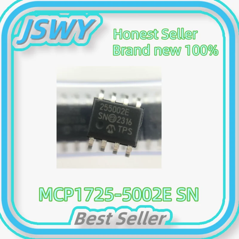(3/30 pieces) New 100% MCP1725-5002E/SN SOP-8 255002E Low Dropout Voltage Regulator IC Chip 5V 500mA Original Electronics