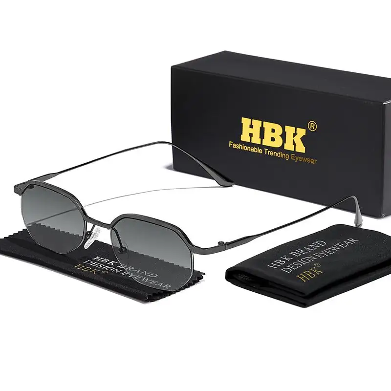 HBK Retro-Sonnenbrille für Herren, polygonal, Punk, kleine Halbrahmen-Sonnenbrille für Damen, Geschäftsreisen, Party, Brillen, Sommerstil – Detail 11