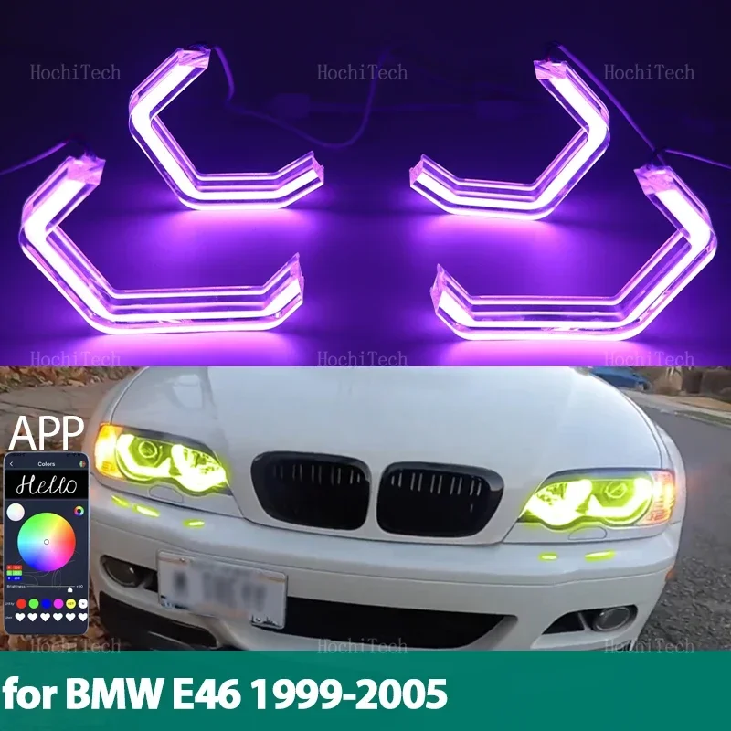 

Car-styling multi-colored RGB App control LED Rings M4 Style Light For BMW 3 series E46 sedan 1999-2005 316i 318i 330i 325i 335i