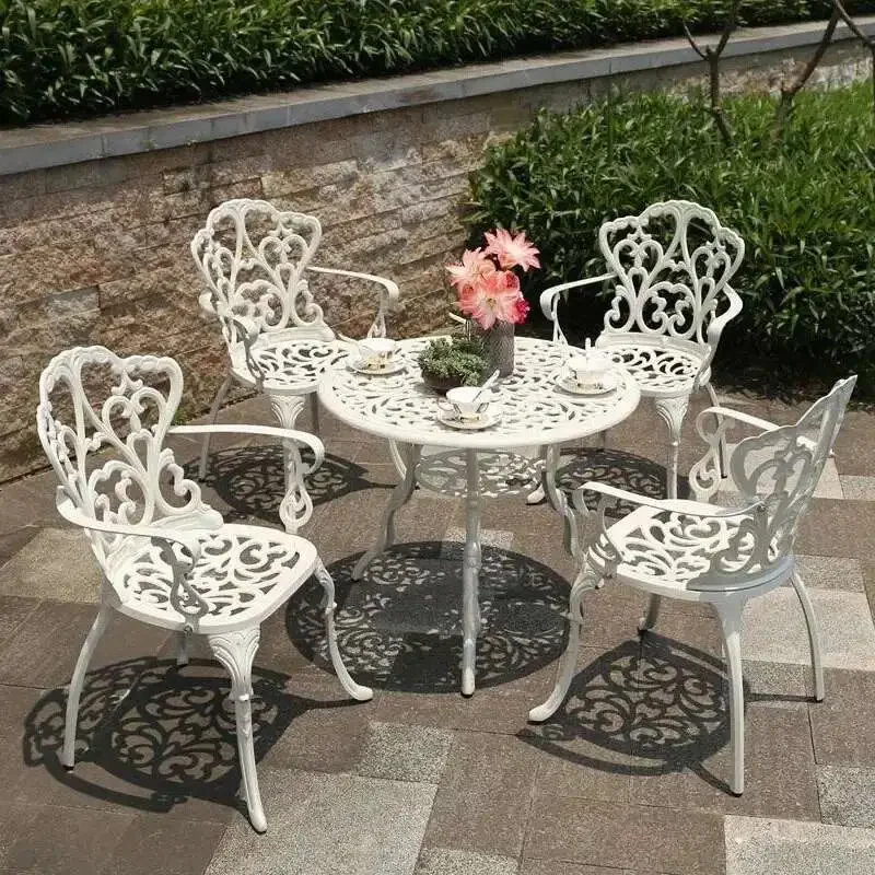 Leisure Combination Outdoor Furniture Leisure Back Chair Patio Table and Chairs M European Garden Table and Chairs Cast Aluminum