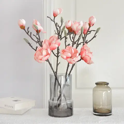 74CM Jade Orchid New Chinese Style Artificial Flower Home Living Room Decoration Ornament EVA Cotton Wedding Photography Prop
