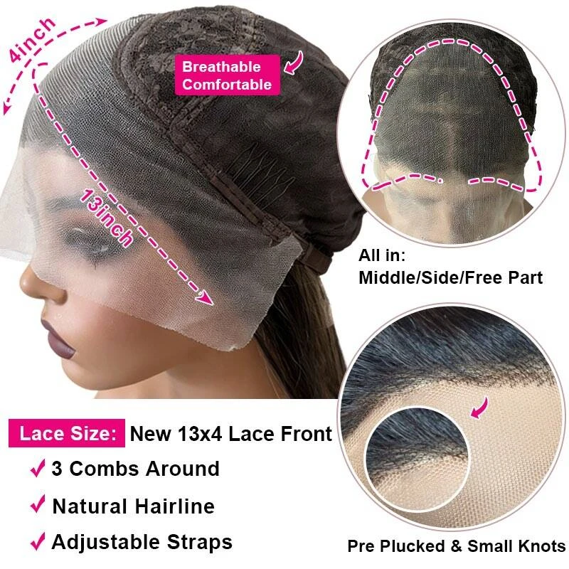 Trendy Wig Ombre Warm Brown Synthetic HD Lace Front Wig Natural Preplucked Hairline Heat Resistant Fiber Long Length HD Lace Wig