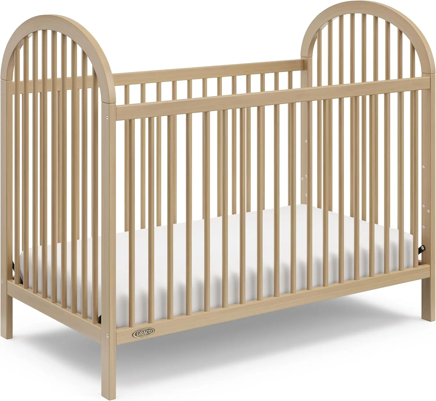 Graco Olivia 3-in-1 Convertible Crib (Driftwood) – GREENGUARD Gold Certified, Converts to Toddler Bed, Fits Standard Full-Size