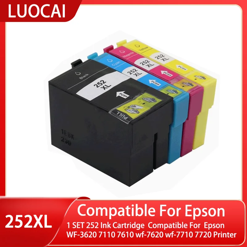 

1 компл. 252 картридж, совместимый с принтером Epson WF-3620 7110 7610 wf-7620 wf-7710 7720