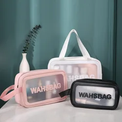 Borsa da viaggio portatile custodia per trucco impermeabile trasparente custodia per cosmetici di grande capacità custodia per donna di bellezza