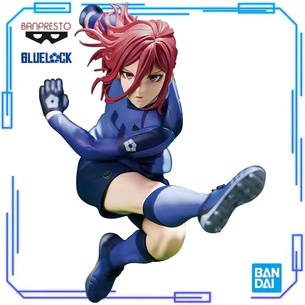 Em estoque bandai original genuíno tv anime blue rock chigiri hyoma 16cm banpresto coleções modelo brinquedos figuras de prisão azul presente