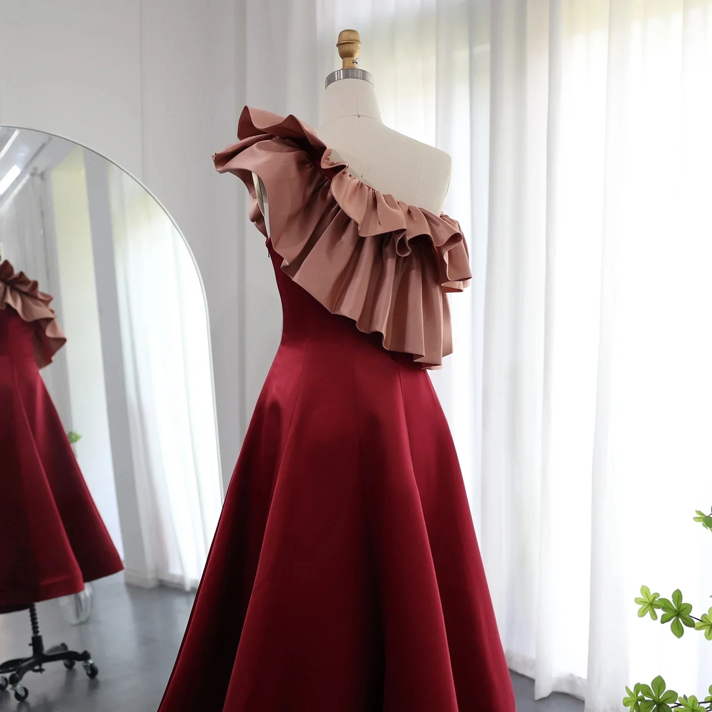 Vintage Elegante Theelanze Avondjurken Vrouw Is Een Lijn Gedrapeerde Galajurken Met Één Schouder, Formele Concinity Strandfeestvestidos