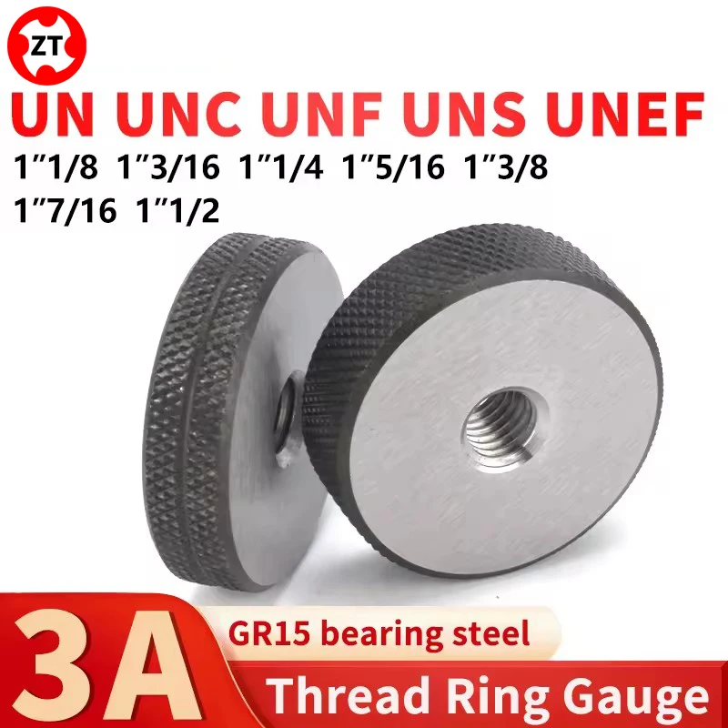 1SET(1*GO+1*NOGO)3A Thread RingGauge1''1/8 1''3/16 1''1/4 1''5/16 1''3/8 1''7/16 1''1/2UN/UNC/UNF/UNS/UNEF America Standard Fine