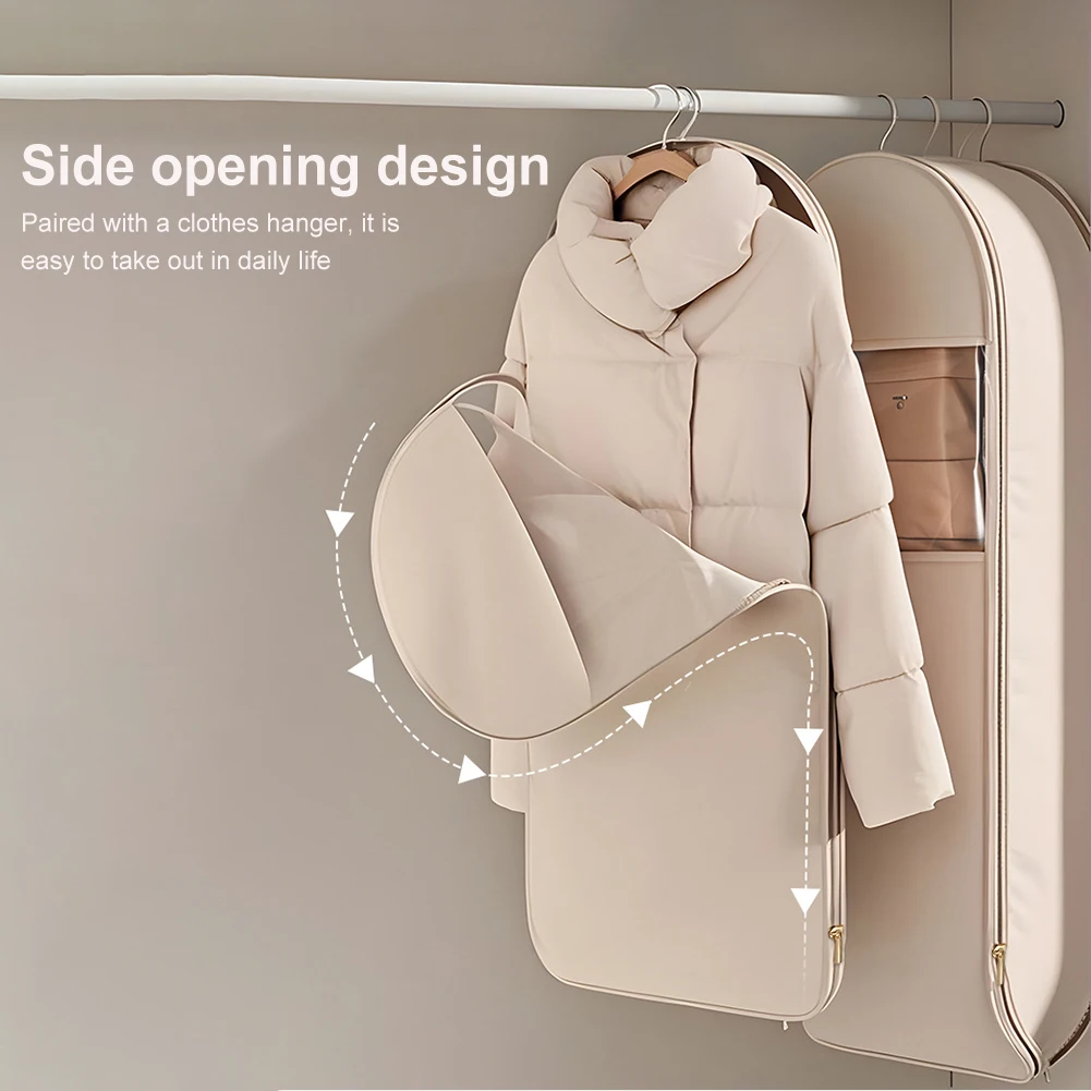 Space Saving Hanging Garment Bag Transparent Visibility Hanging Protector Down Coat Compression Dust Cover for Closet Storage